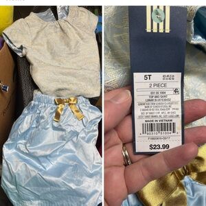 Girls' Silver and Blue outfit for with Gold Bow Oshkosh